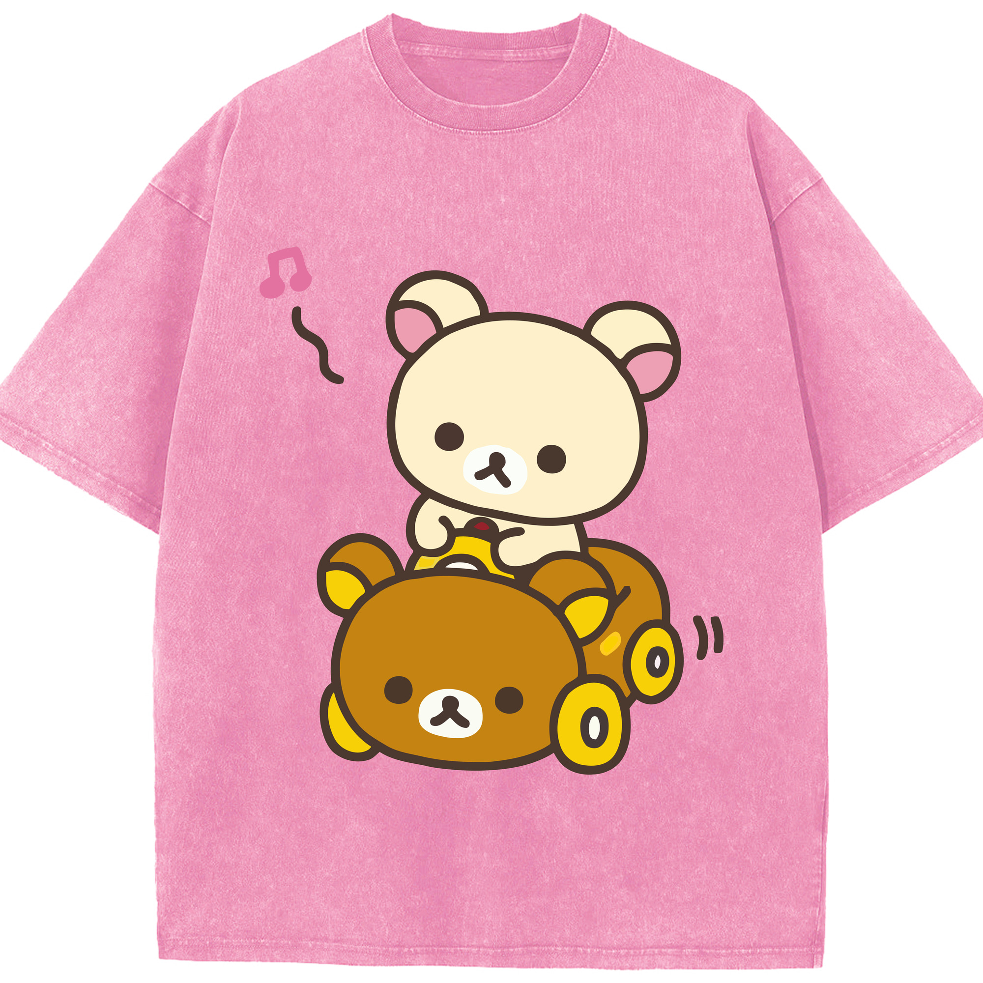 （画像用） リラックマ リラックマ キイロイトリ Rilakkuma Korilakkuma Kiiroitori 綿100% ヴィンテージ風 半袖Tシャツ（フロントプリント）